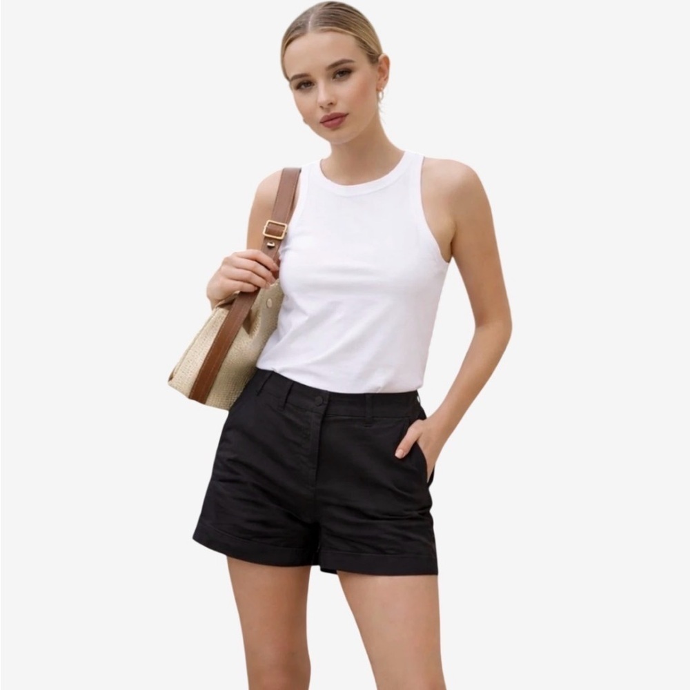 J.Crew Black Chino Broken-In Cotton Mini Shorts Size 12 | Clean Girl Classic